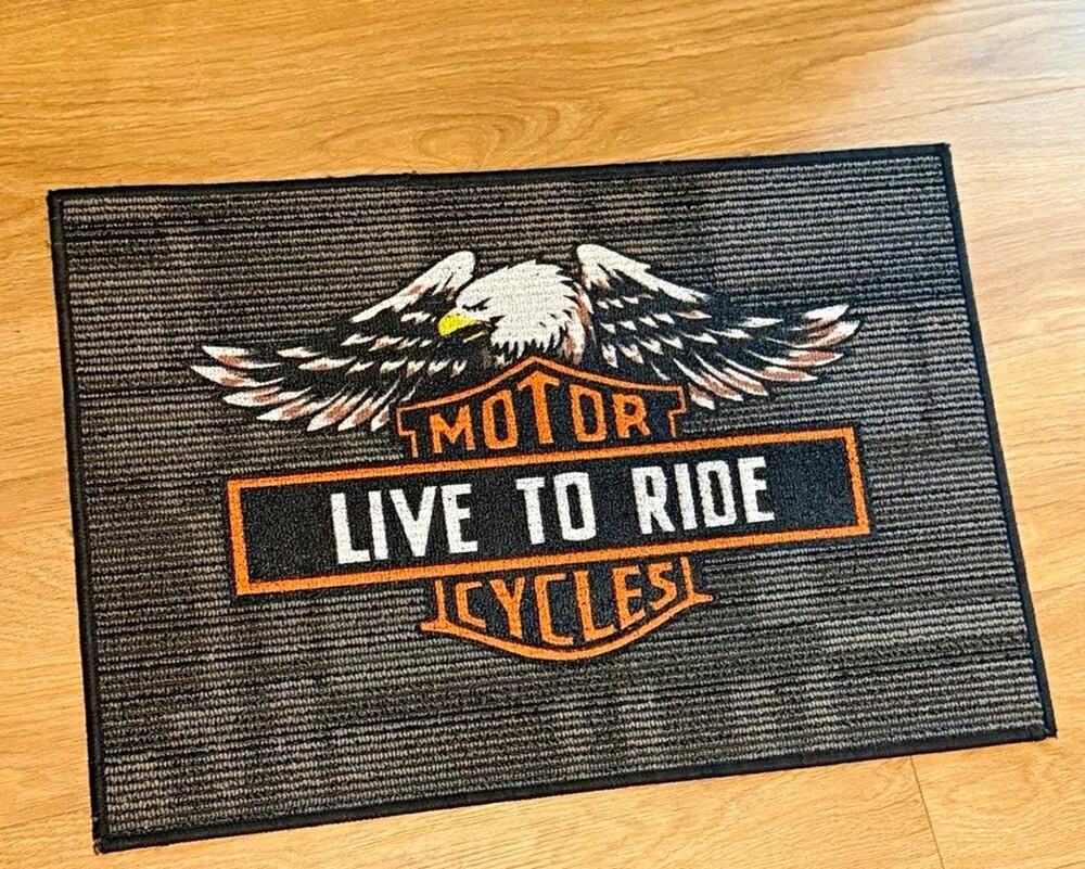Live to Ride Outdoor Floor Mat Motorcycle Garage Door Entry Rug